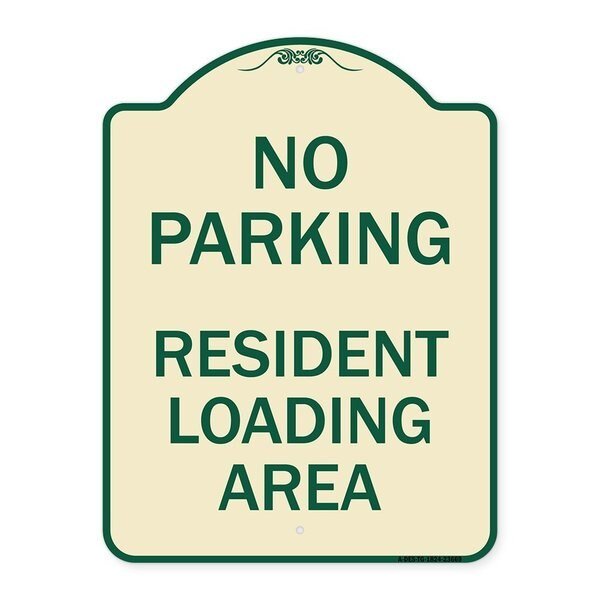 No Parking No Parking Resident Loading Area Heavy-Gauge Aluminum Sign, 24